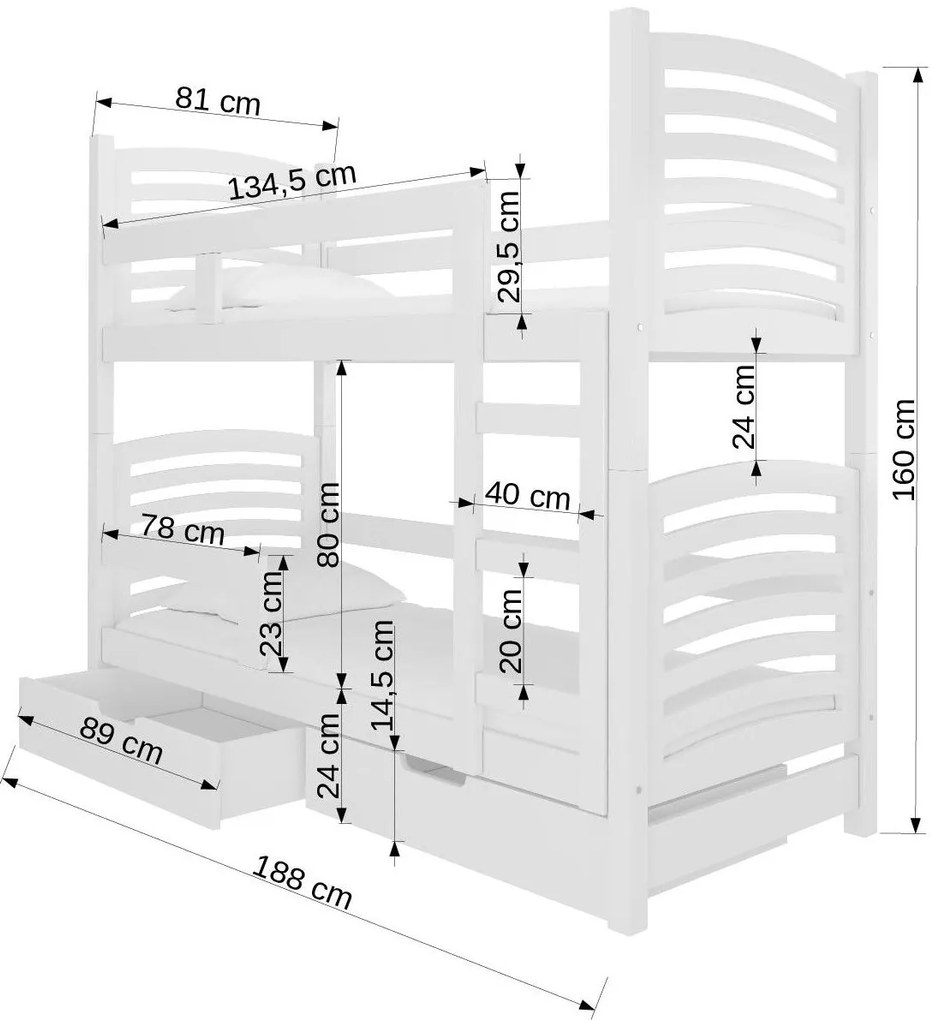 Чекмедже за Чекмедже за Чекмедже за двуетажно легло Puro plus 2B-Gkri