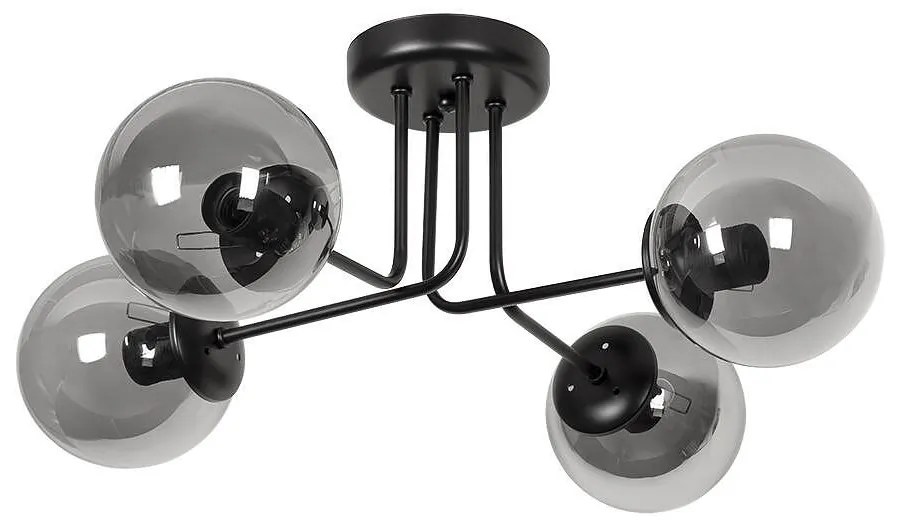 Плафон ЛЕО, черен/сив, 4xE27