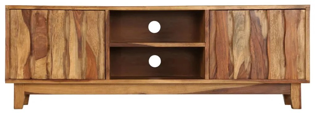 246204 vidaXL ТВ шкаф, акациево дърво масив, 118x30x40 cм