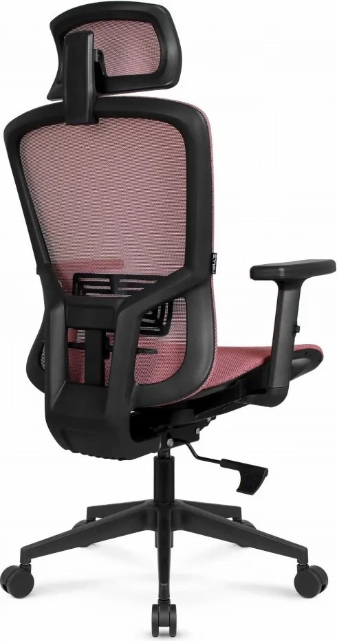 Ергономичен офис стол HC-1045 с мрежеста облегалка - розов