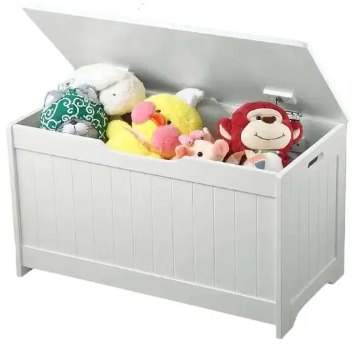 Детска Ракла за Играчки и Пейка 2 в 1 GINGER HOME Дървена JWTR-3086 WHITE