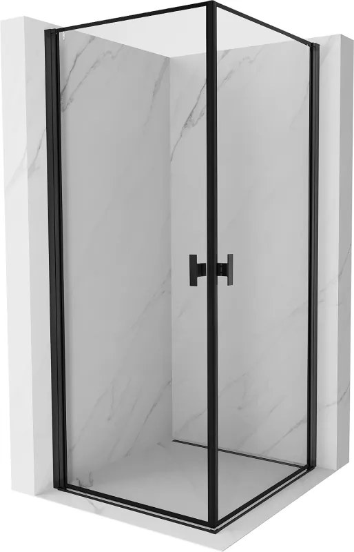Mexen Mist-B Duo душ кабина с отварящи се врати 80 x 80 см, черна рамка, черно - 8A2-080L-080P-70-70