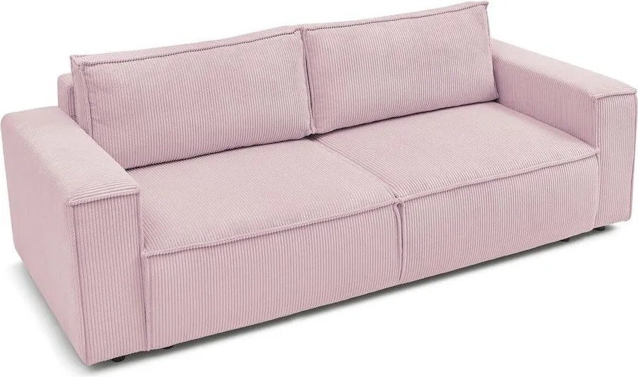 Светлорозов диван от велур 245 cm Nihad - Bobochic Paris