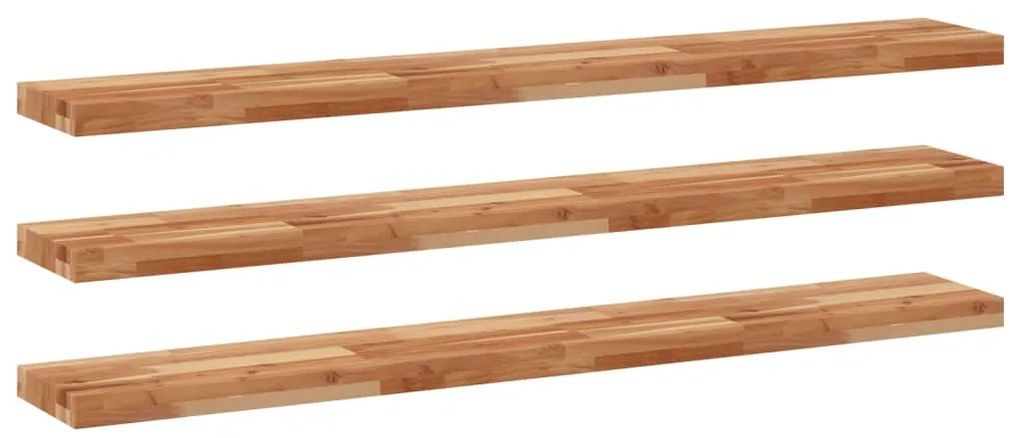 3279601 vidaXL Плаващ рафт, 3 бр, 160x20x4 см, маслен финиш, акация масив