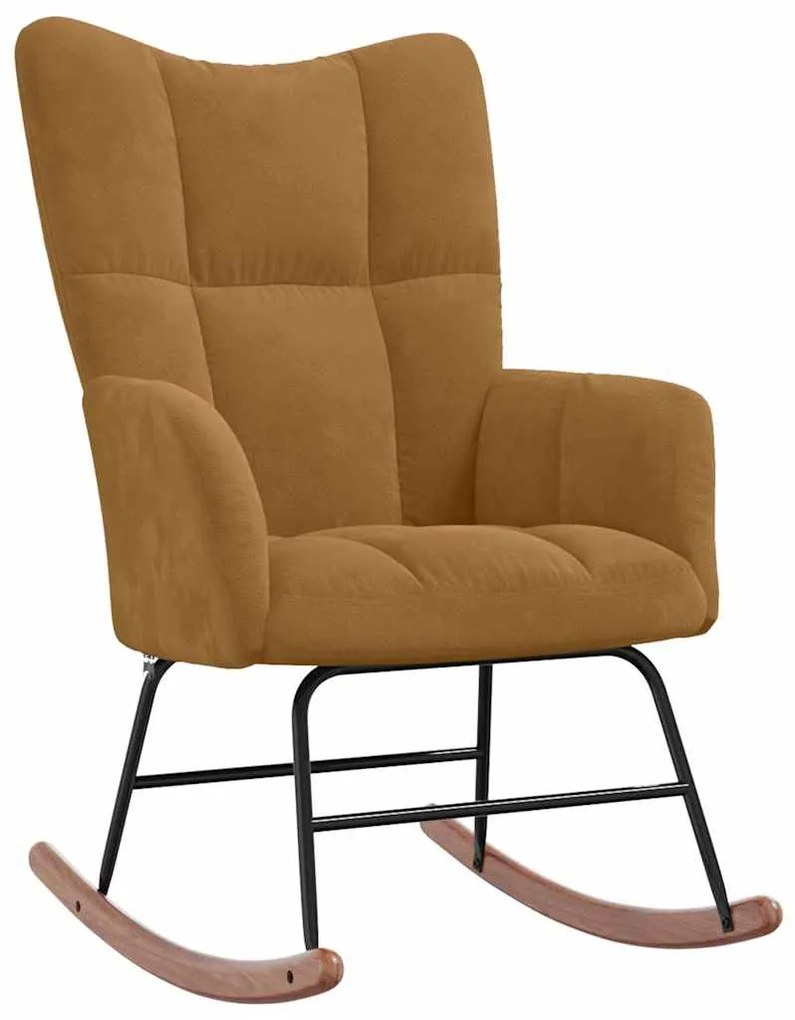 328147 vidaXL Люлеещ стол, кафяв, кадифе