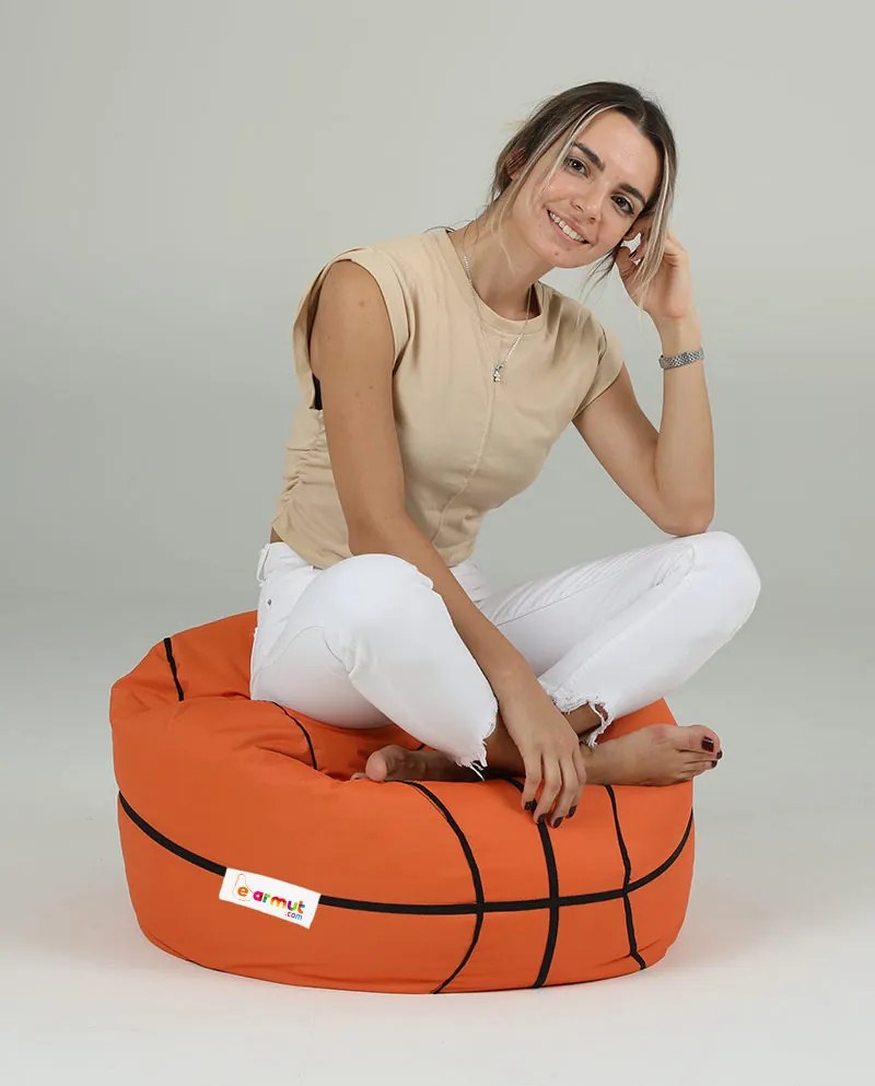 Градински пуф Basketball Kids Pouf, цвят Керемида