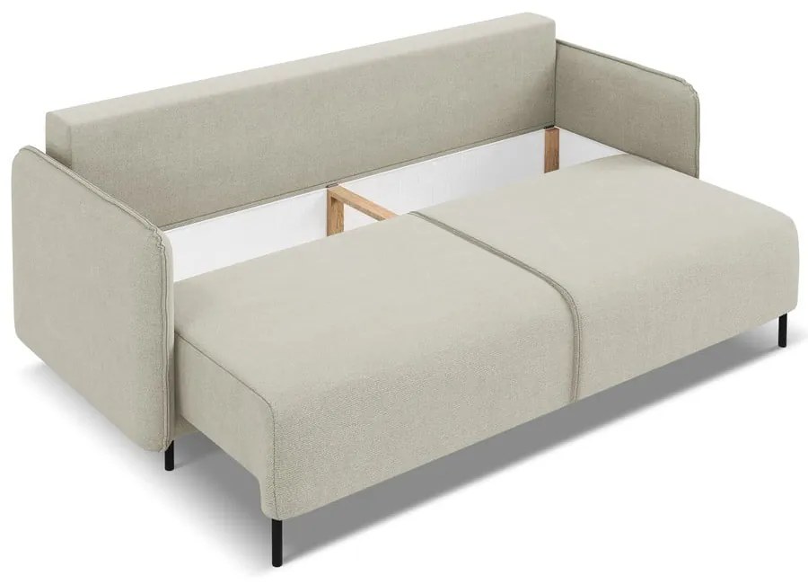 Бежов разтегателен диван с място за съхранение 226 cm Luana – Makamii