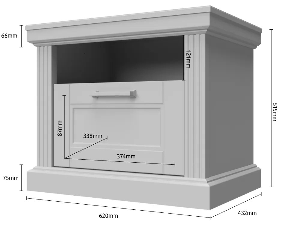 Нощно шкафче Tahoma 1S-Anthraki