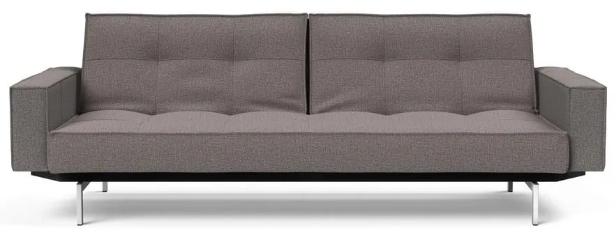 Кафяво-сив разтегателен диван с подлакътници Chrome Splitback - Innovation
