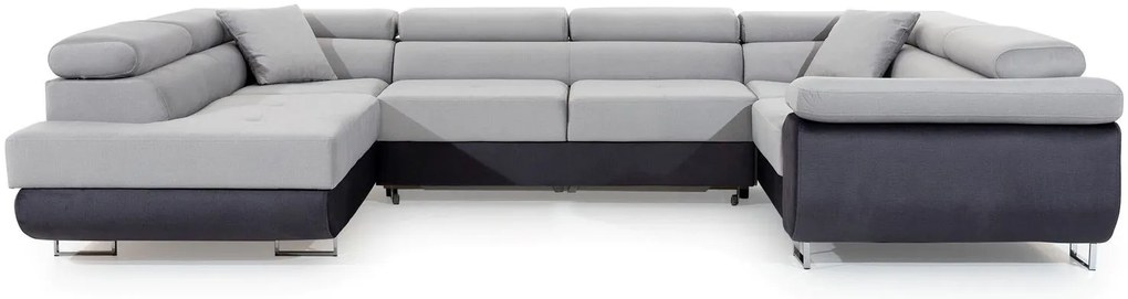 Ъглов диван Ollenne-Left-Gray light - Gray Dark