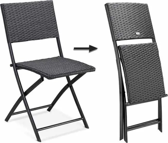 Сгъваеми градински столове ROME от полиратан - комплект от 2 броя, товароносимост 120 кг