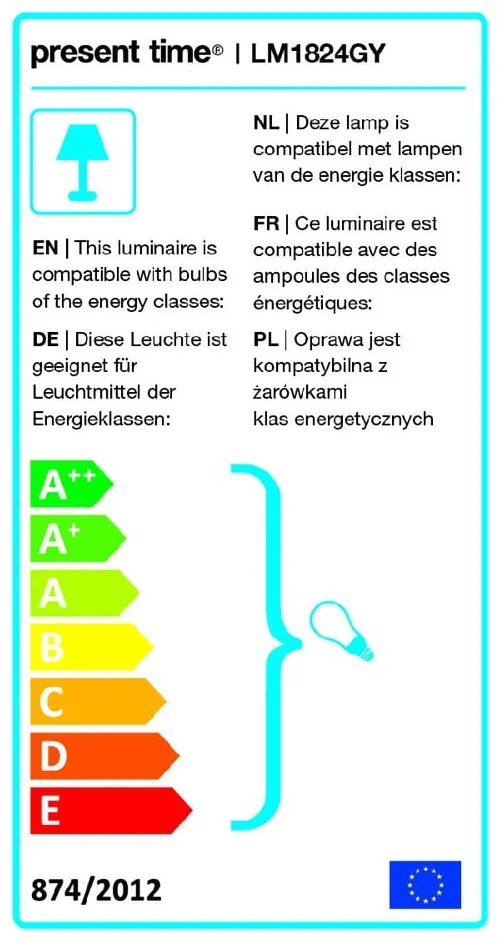 Сива настолна лампа Enchant - Leitmotiv