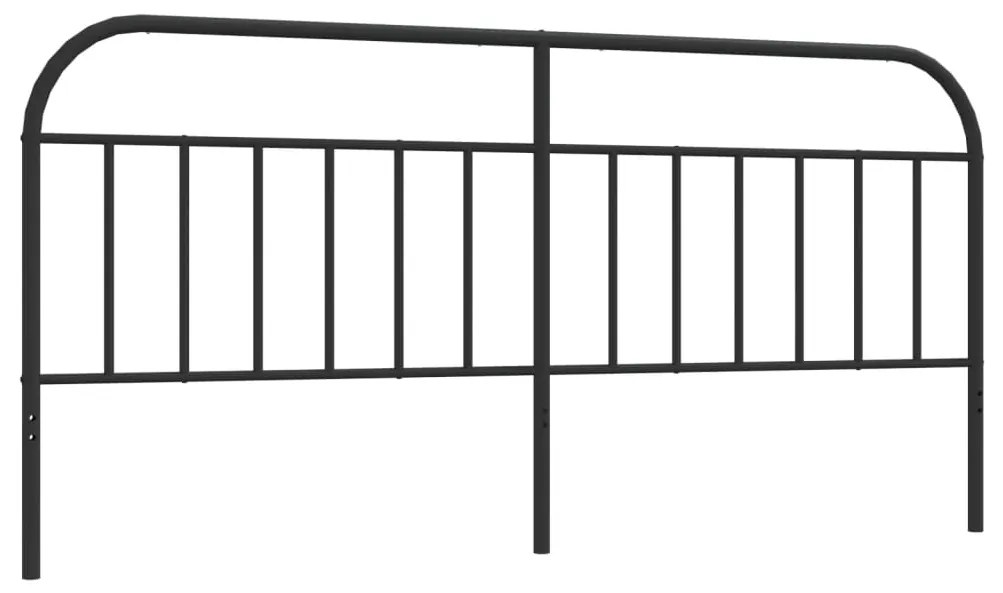353673 vidaXL Метална резервна табла за легло, черна, 200 см