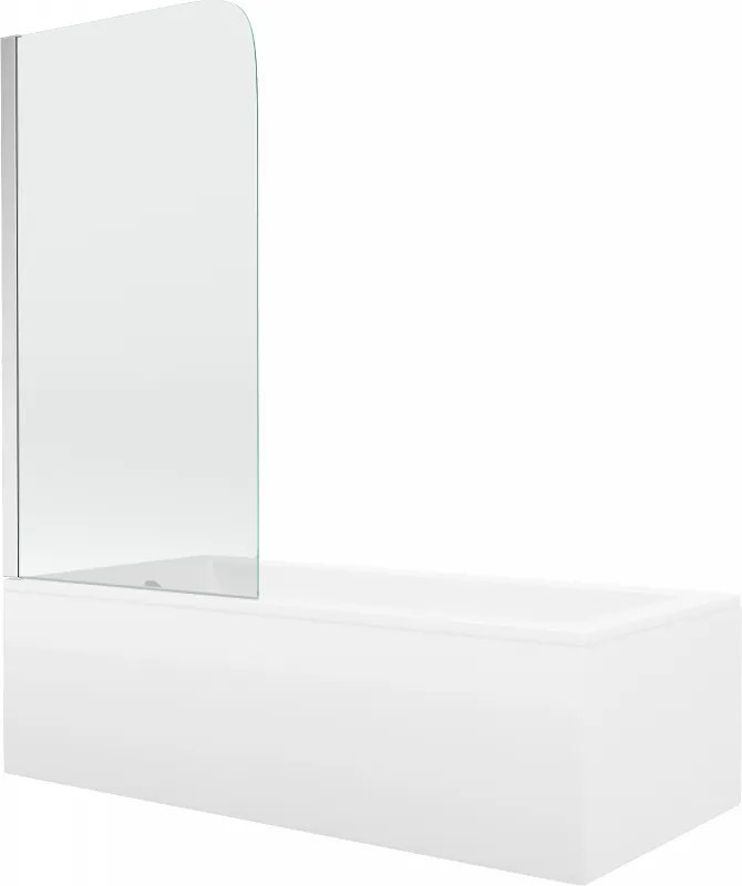 Mexen Cubik правоъгълна вана 150 x 70 cm с облицовка и еднокрилен параван 70 cm,