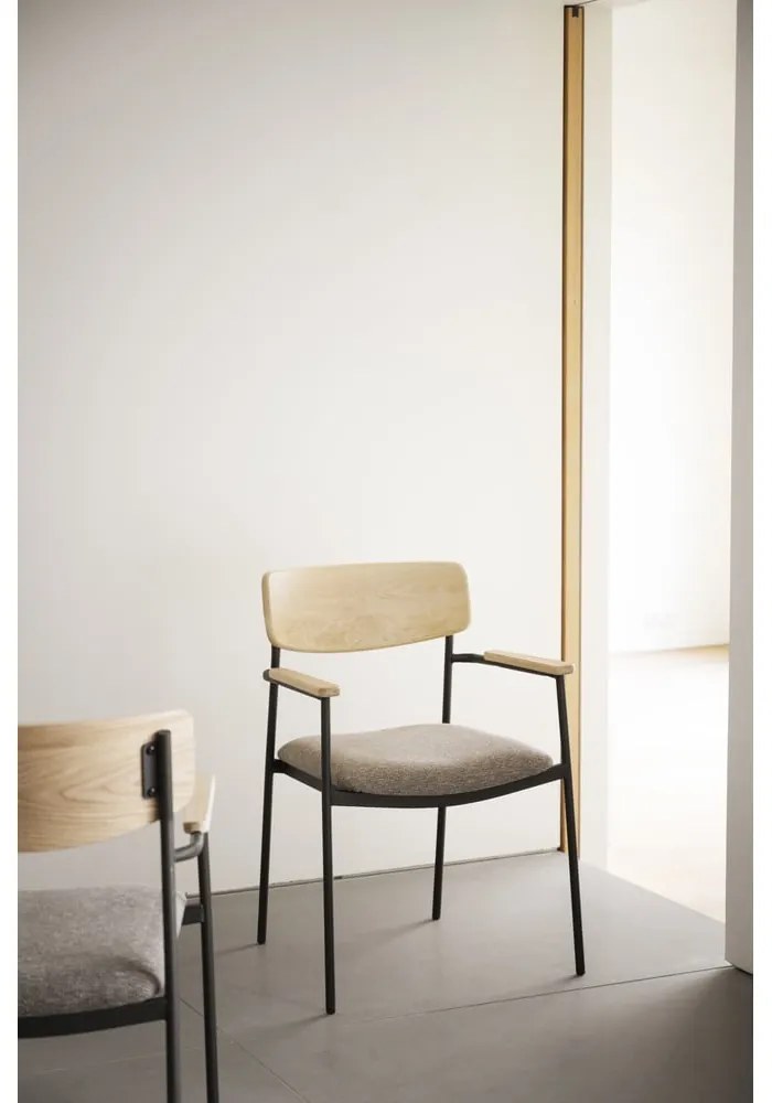 Трапезни столове в бежов и естествен цвят в комплект от 2 бр. Maymont – Rowico