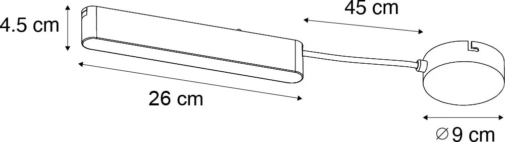 Релсов захранващ блок черен 100W с монтажна плоча 1-фазен - Magnetic