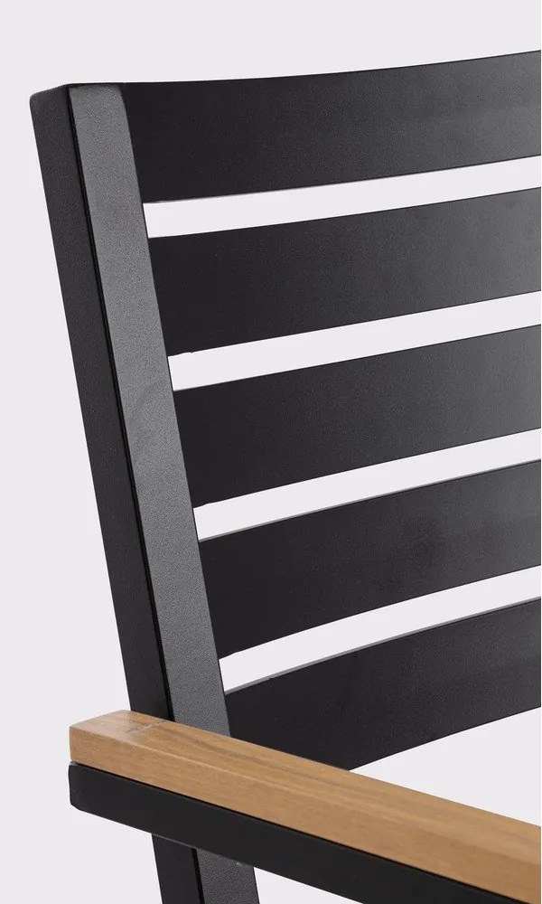 Антрацитен градински стол метален Henna – Bizzotto