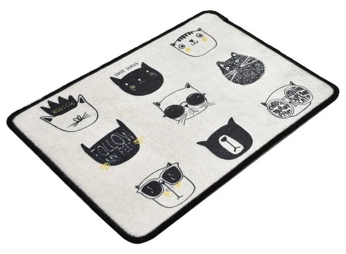 Черен-бежов килим за баня 40x60 cm Cutie – Foutastic