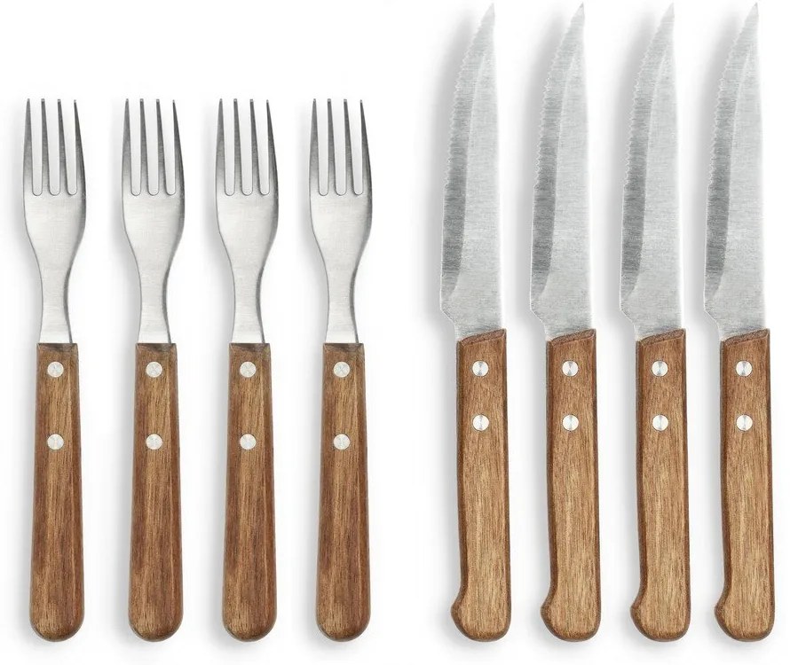 Прибори за стек в комплект от 8 бр. от неръждаема стомана в сребрист/естествен цвят – Holm