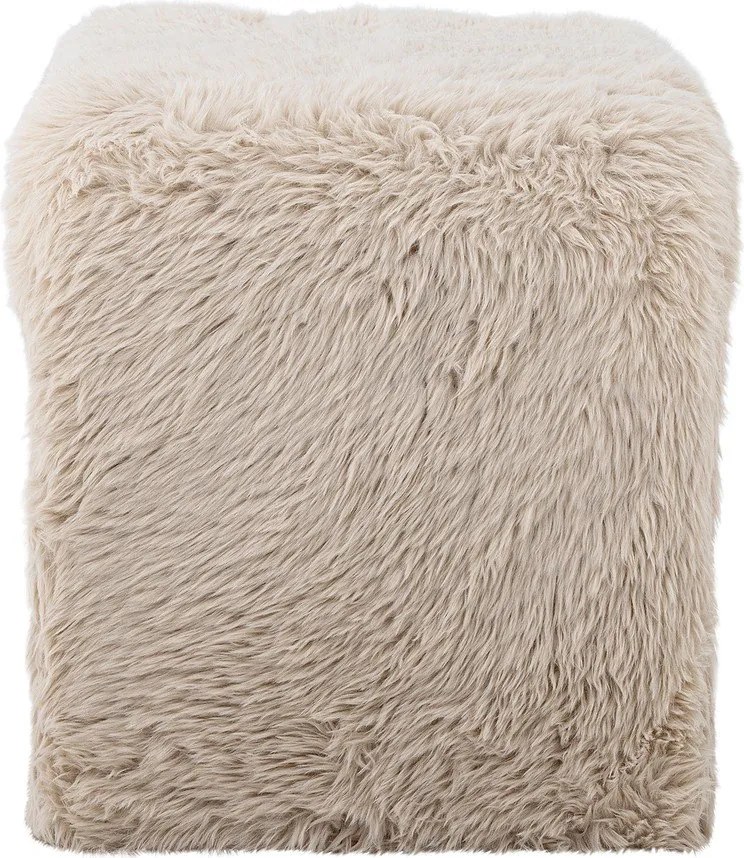 Бежова табуретка от изкуствен косъм Bobbie – Bloomingville