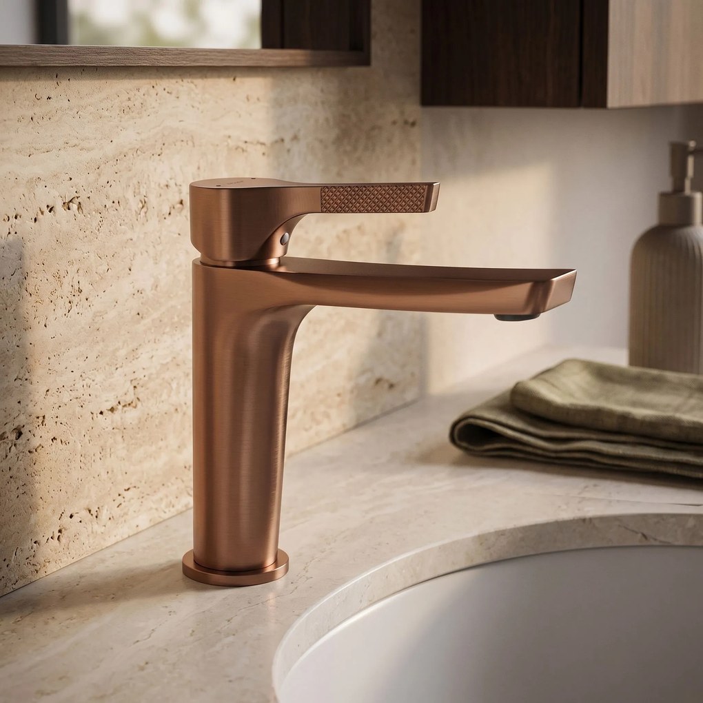 Смесител за мивка PREMIUM Rea Maxim Brush Copper Low