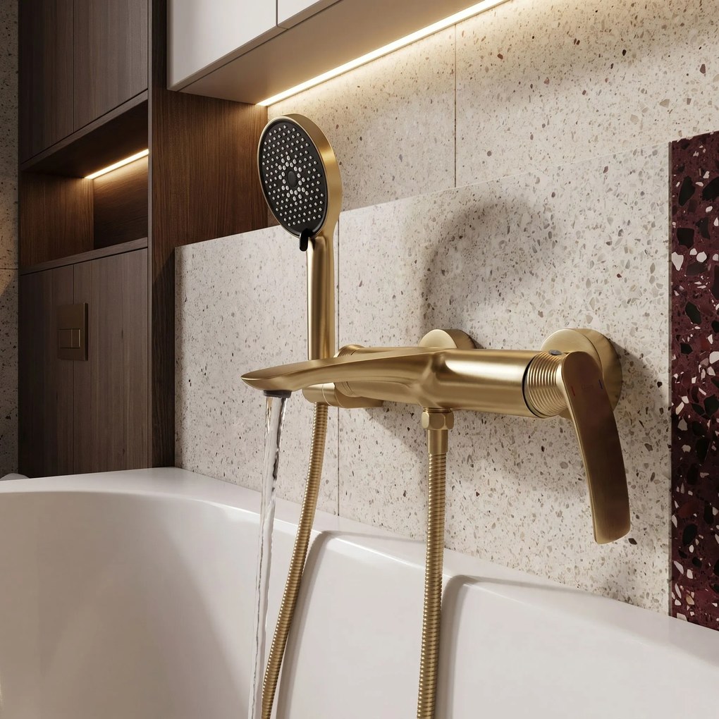 Смесител за вана PREMIUM REA Como Brush Gold