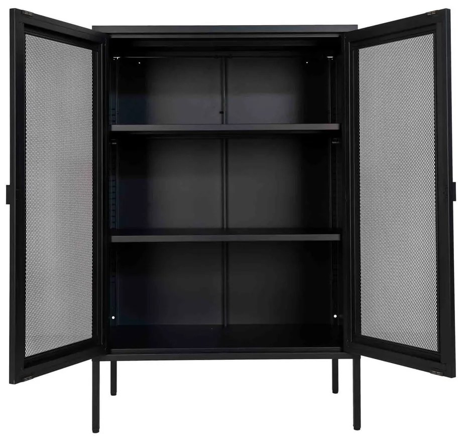 Черен метален шкаф 80x120 cm Melbourne - House Nordic