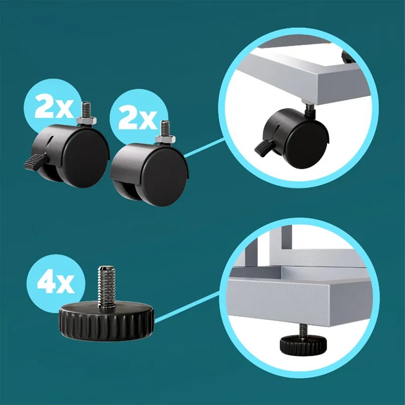 Странична масичка с WPC плоскост - 65,5 x 50 x 40 cm Сив