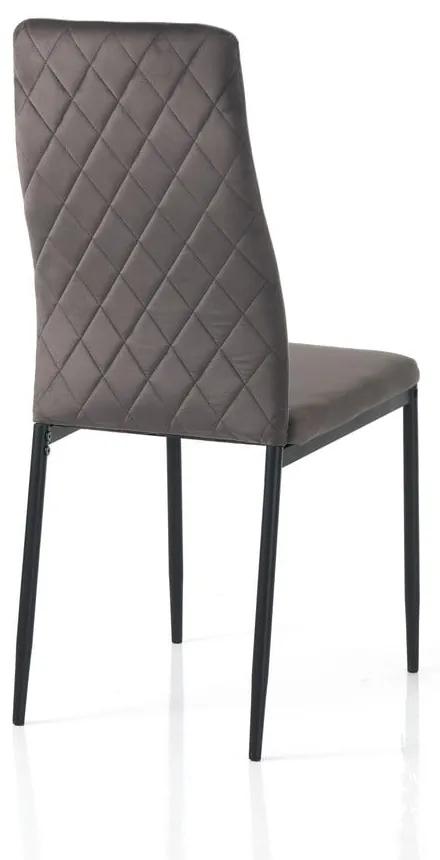 Тъмно сиви кадифени трапезни столове в комплект от 2 броя Fefè - Tomasucci