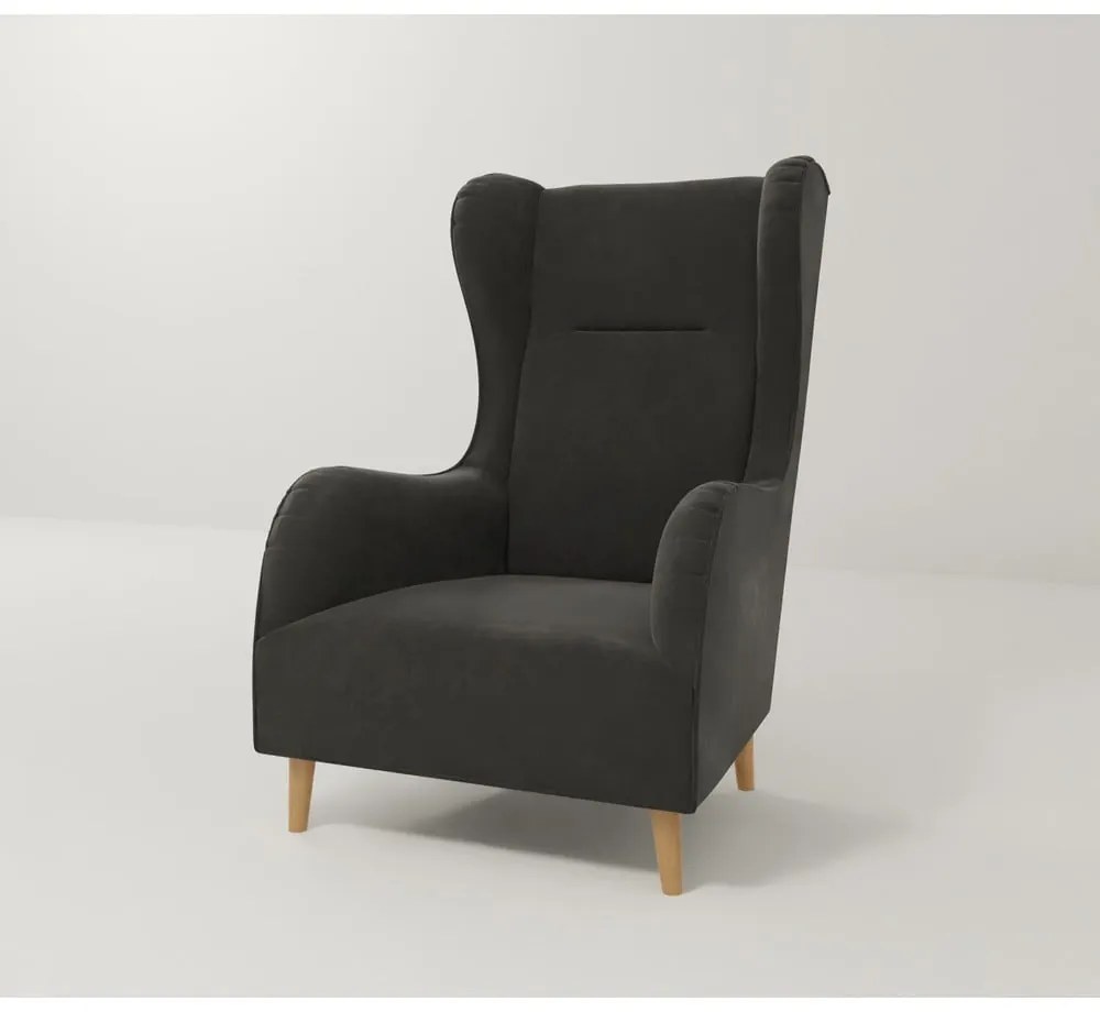 Тъмносиво кадифено кресло Carole - Ropez