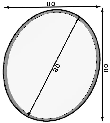 Огледало Grace-Leuko-Диаметър 80cm