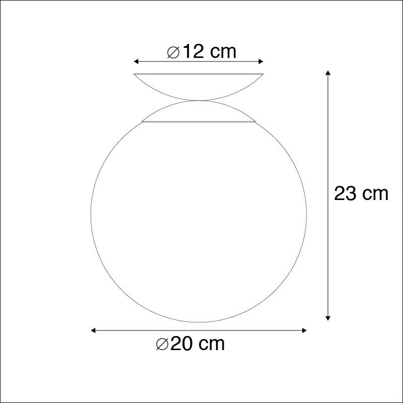 Таванна лампа в стил Арт Деко месинг с черно стъкло - Pallon