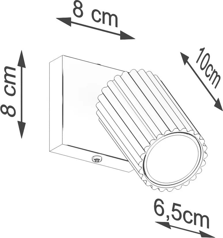 Кафяво-сив метален прожектор 8x16 cm Gleam – Sollux