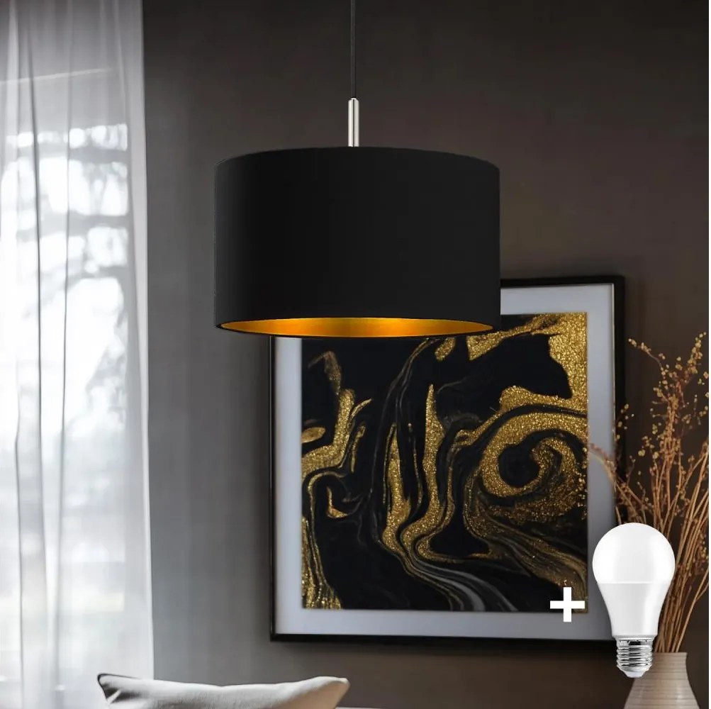 Eglo - LED полилей на кабел TUNJA 1xE27/60W/230V черен