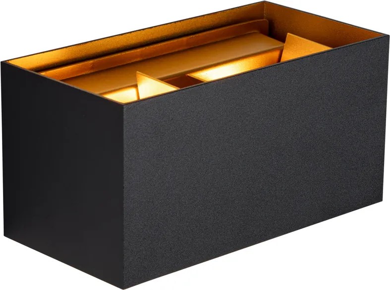 Външна стенна лампа черна със злато с LED 4-светлина IP54 - Edwin