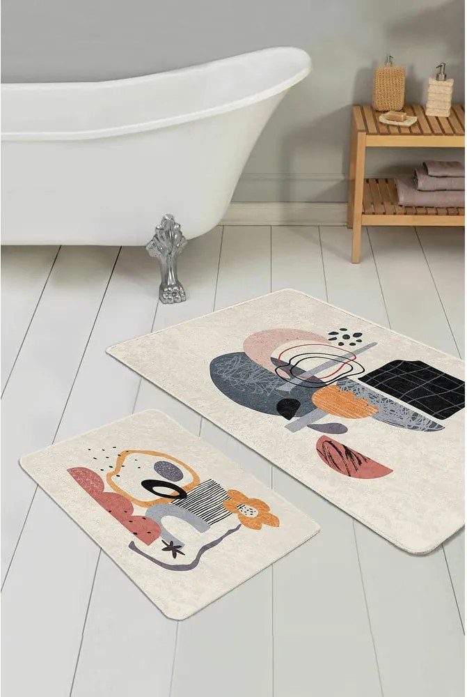 Бежови кадифени постелки за баня в комплект от 2 бр. 60x100 cm – Mila Home