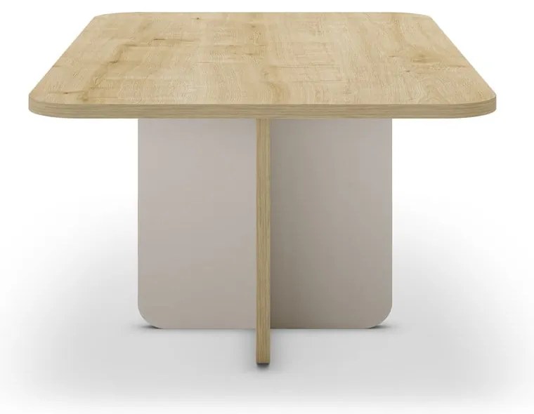 Кремава/естествена масичка за кафе с дъбов плот 56x100 cm Hillary – Marckeric