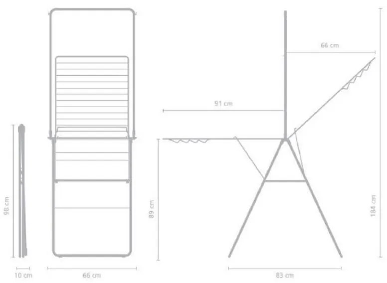 Сушилник за дрехи Brabantia Hangon 1004172, 25 м, 8 закачалки, Заключване за деца, Допълнителен прът, Инокс