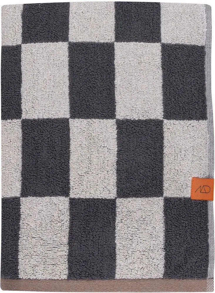 Антрацитна/бежова хавлиена кърпа от органичен памук от тери 70x133 cm Retro – Mette Ditmer Denmark