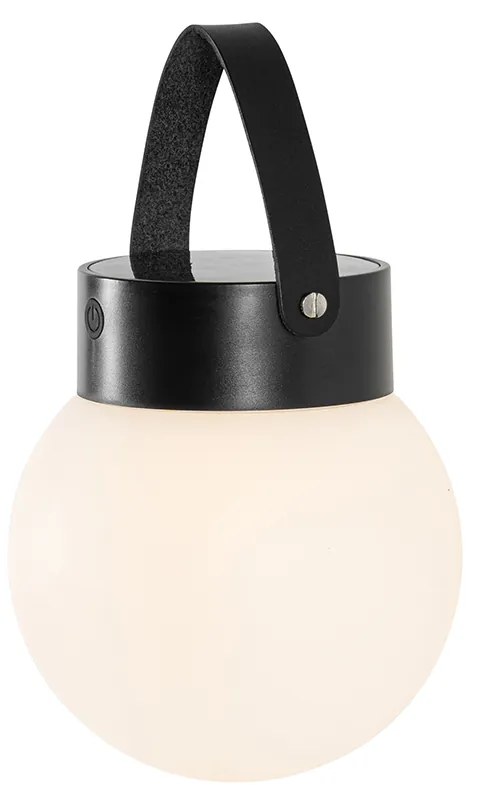 Външна висяща лампа черна с LED 3-степенен димер соларна - Cornelia