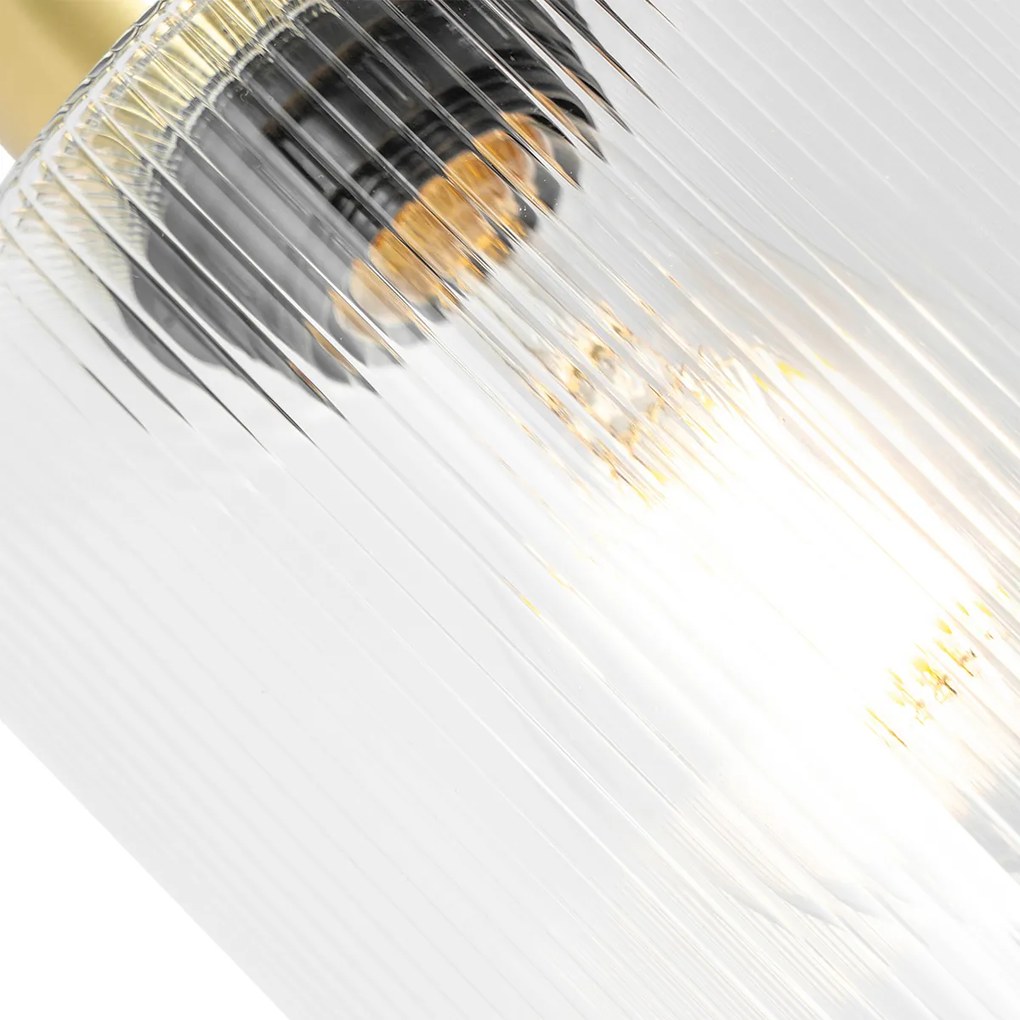 Таванен прожектор в стил арт деко златен със стъкло, регулируем - Laura