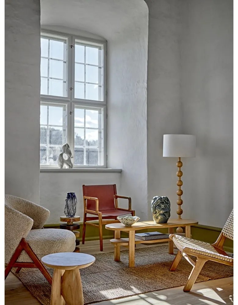 Подова лампа в естествен цвята с текстилен абажур (височина 154,5 cm) Giacoma – Bloomingville