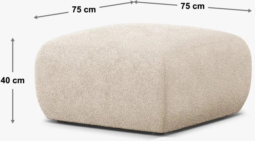 Тъмносива табуретка от плат букле Molino - Micadoni Home