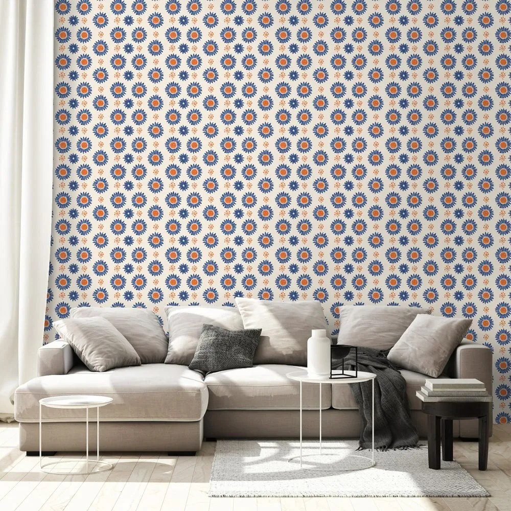 Тапет – Оранжево-сини цветни кръгове