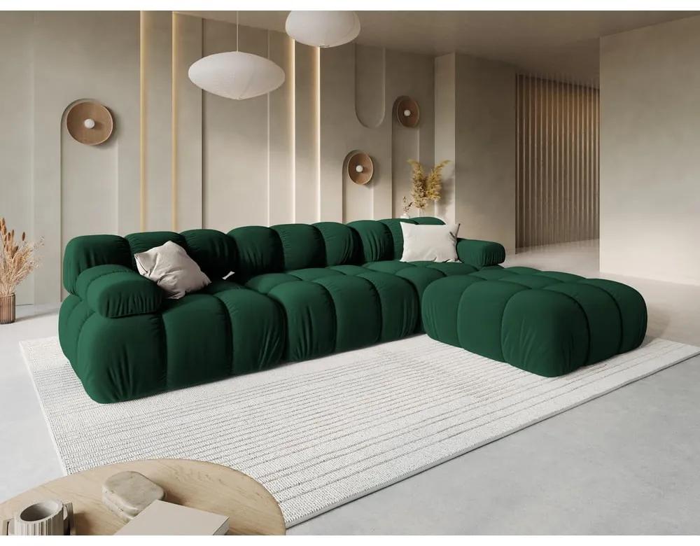 Зелен кадифен диван 282 cm Bellis - Micadoni Home