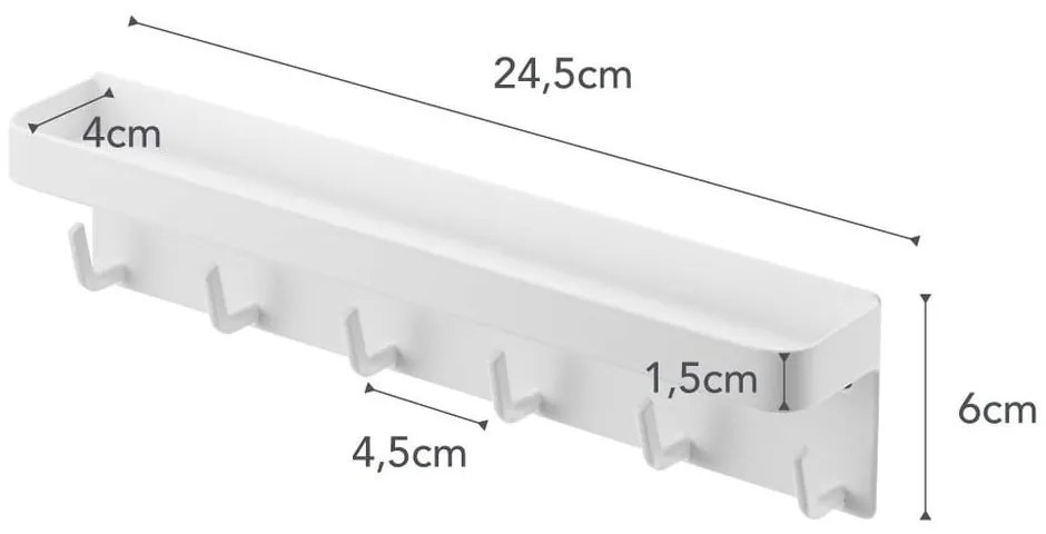Бял стенен стелаж за ключове с рафт Smart - YAMAZAKI