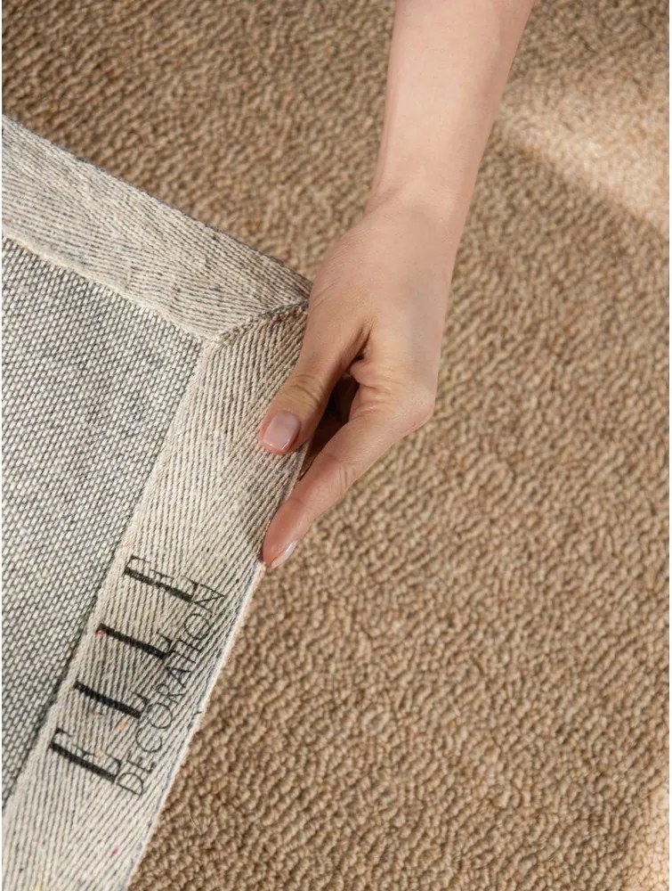 Ръчно изработен вълнен килим в естествен цвят 160x230 cm Puristic Knots – Elle Decoration