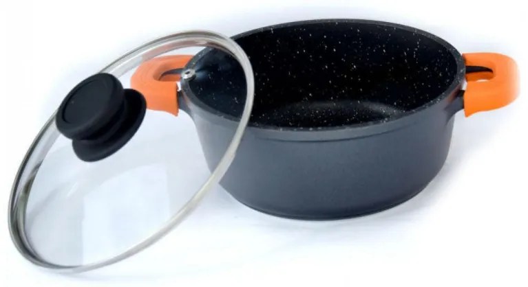 Комплект тенджери и тиган ZEPHYR ZP 4318 M5, 5 части, Мраморно покритие, Индукция, Черен