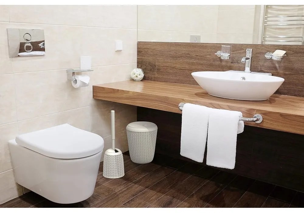 Бяло кошче за отпадъци за баня , 7 л Knit - Curver