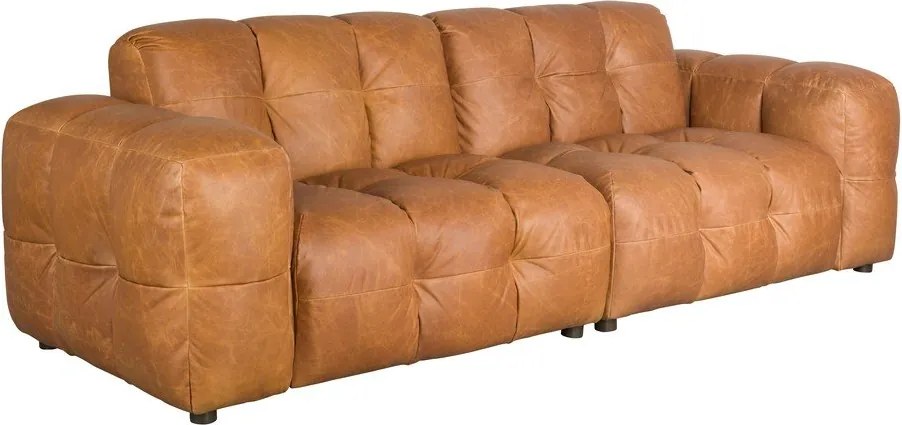 Кожен модулен диван в цвят кафяв коняк 264 cm Hackman – Dutchbone